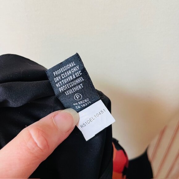 Tibi‎ Silk Bold Floral Mini Tunic Dress Smock Neck Tie Back Size 2 Purple Navy - Picture 7 of 8